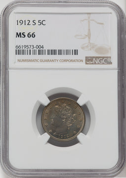 1912-S 5C Liberty Nickel NGC MS66