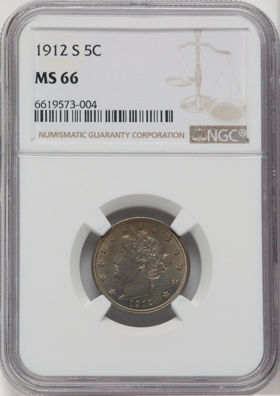 1912-S 5C Liberty Nickel NGC MS66