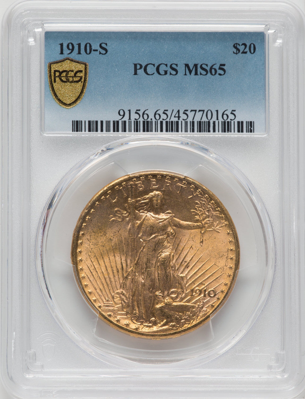 1910-S $20 Saint-Gaudens Double Eagle PCGS MS65