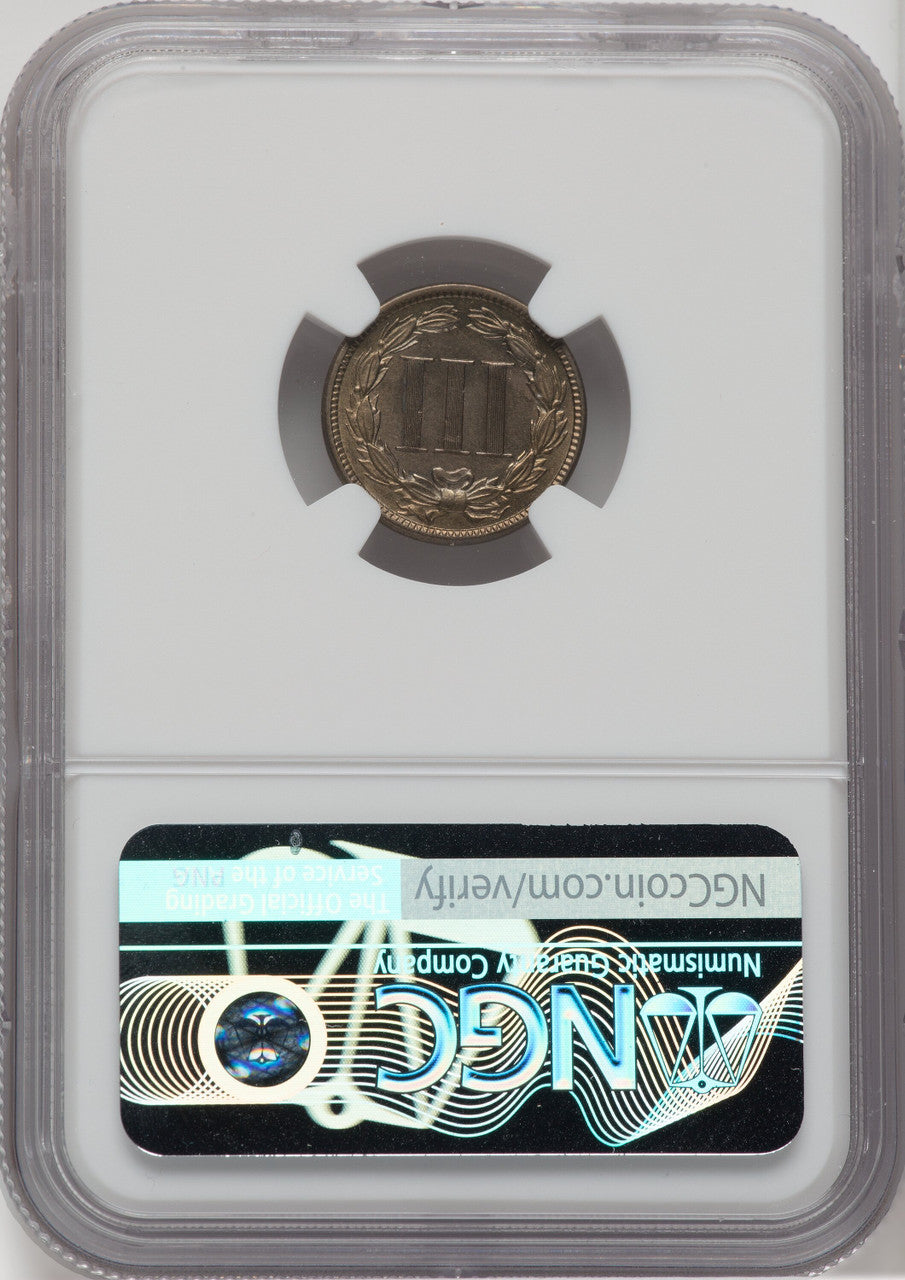 1885 3CN Three Cent Nickel NGC MS63