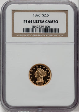1876 $2.50 Proof Liberty Quarter Eagle NGC PR64