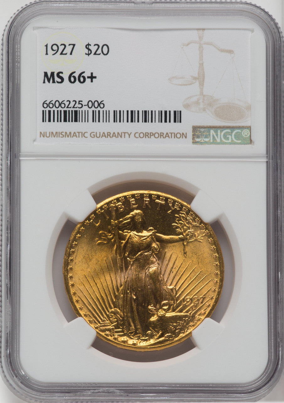 1927 $20 NGC Plus Saint-Gaudens Double Eagle NGC MS66+