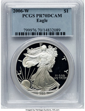 2006-W S$1 Silver Eagle PCGS PR70