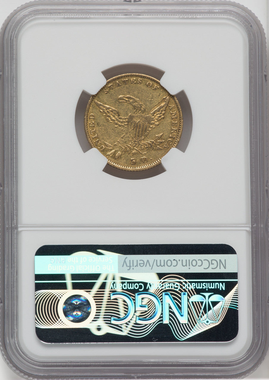 1838-C $5 Classic Half Eagle NGC AU53