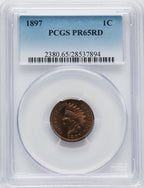 1897 1C RD Proof Indian Cent PCGS PR65