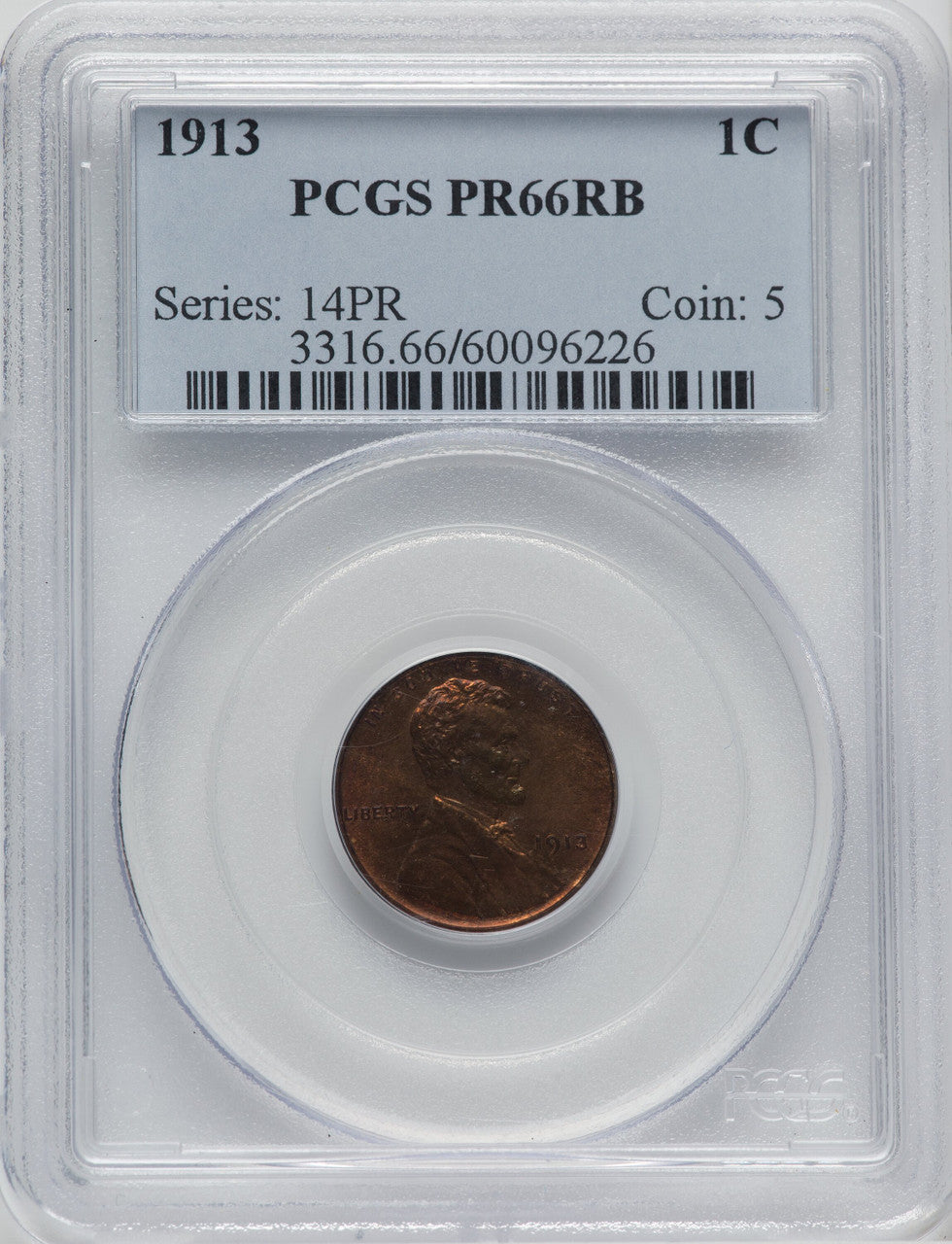 1913 1C RB Proof Lincoln Cent PCGS PR66