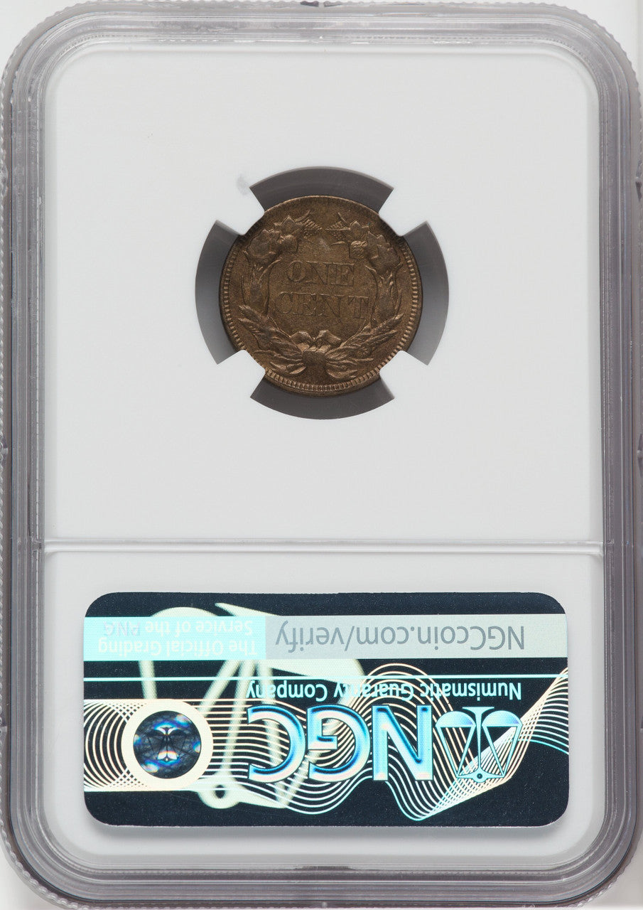 1858 1C Large Letters Flying Eagle Cent NGC MS63