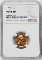 1940 1C RD Proof Lincoln Cent NGC PR67
