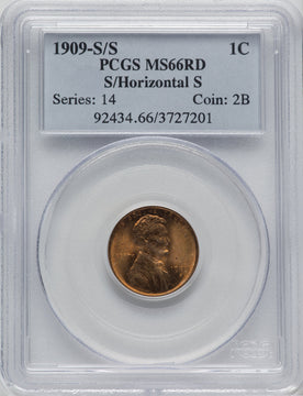 1909-S/S 1C S/Horizont RD Lincoln Cent PCGS MS66