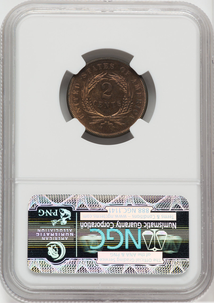 1873 2C CLOSED 3 RB Proof Two Cent Pieces NGC PR64