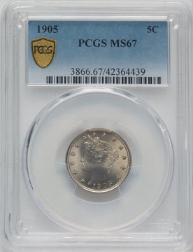 1905 5C Liberty Nickel PCGS MS67