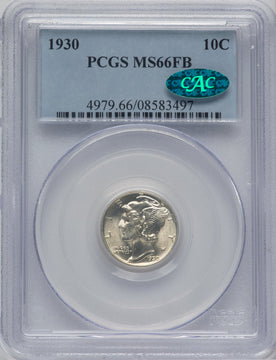 1930 10C FB CAC Mercury Dime PCGS MS66