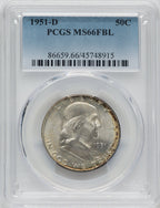 1951-D 50C FL Franklin Half Dollar PCGS MS66
