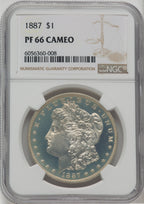 1887 $1 CA Proof Morgan Dollar NGC PR66