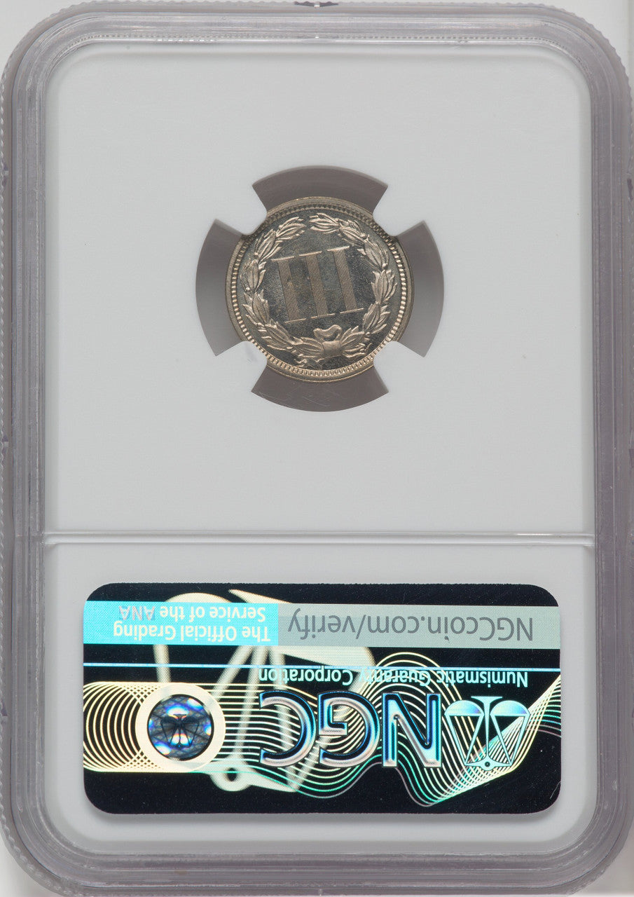 1874 3CN CA CAC Proof Three Cent Nickel NGC PR66+