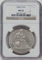 1860-O S$1 Seated Dollar NGC MS65