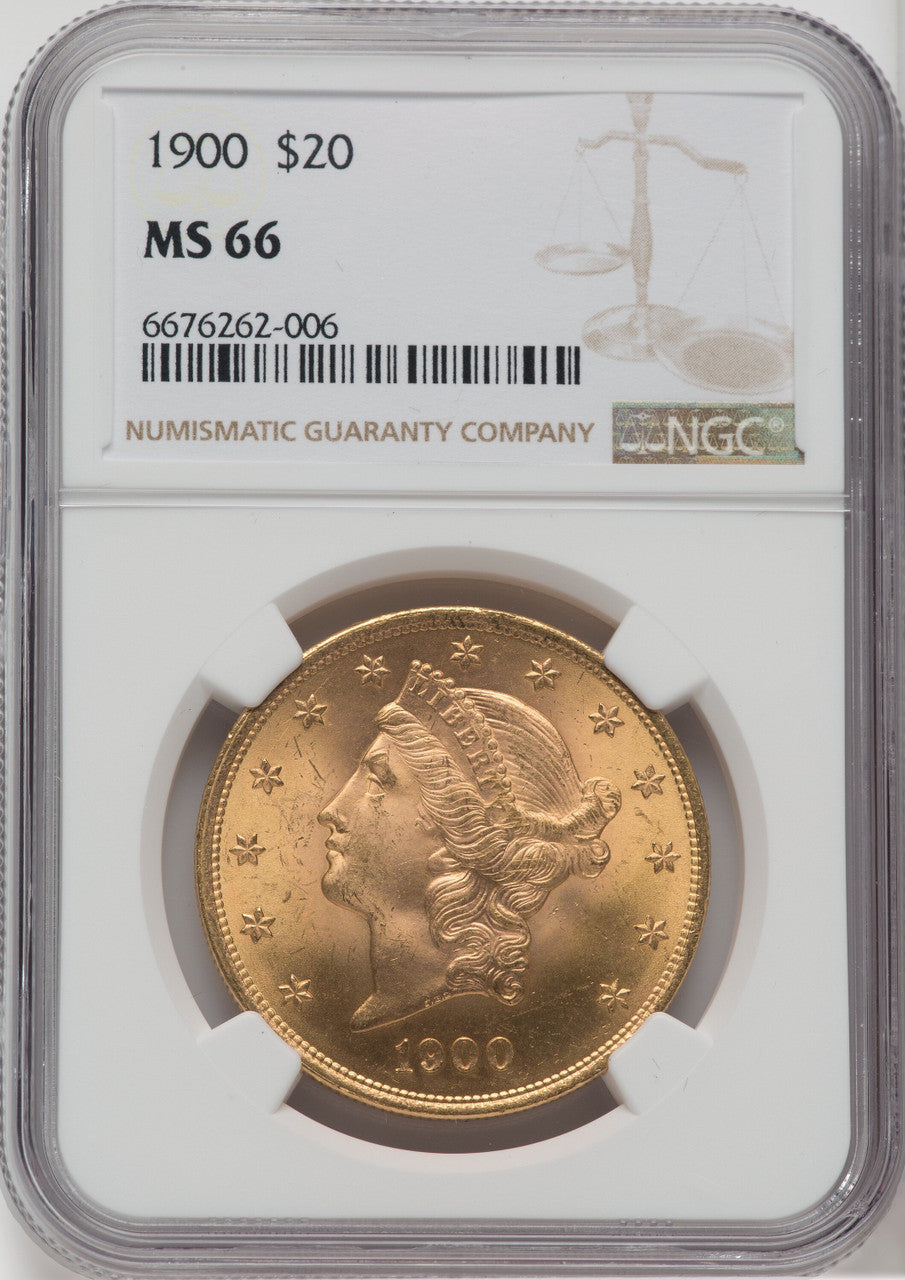 1900 $20 Liberty Double Eagle NGC MS66