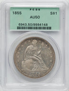 1855 S$1 Seated Dollar PCGS AU50