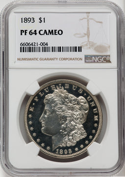 1893 $1 CA Proof Morgan Dollar NGC PR64