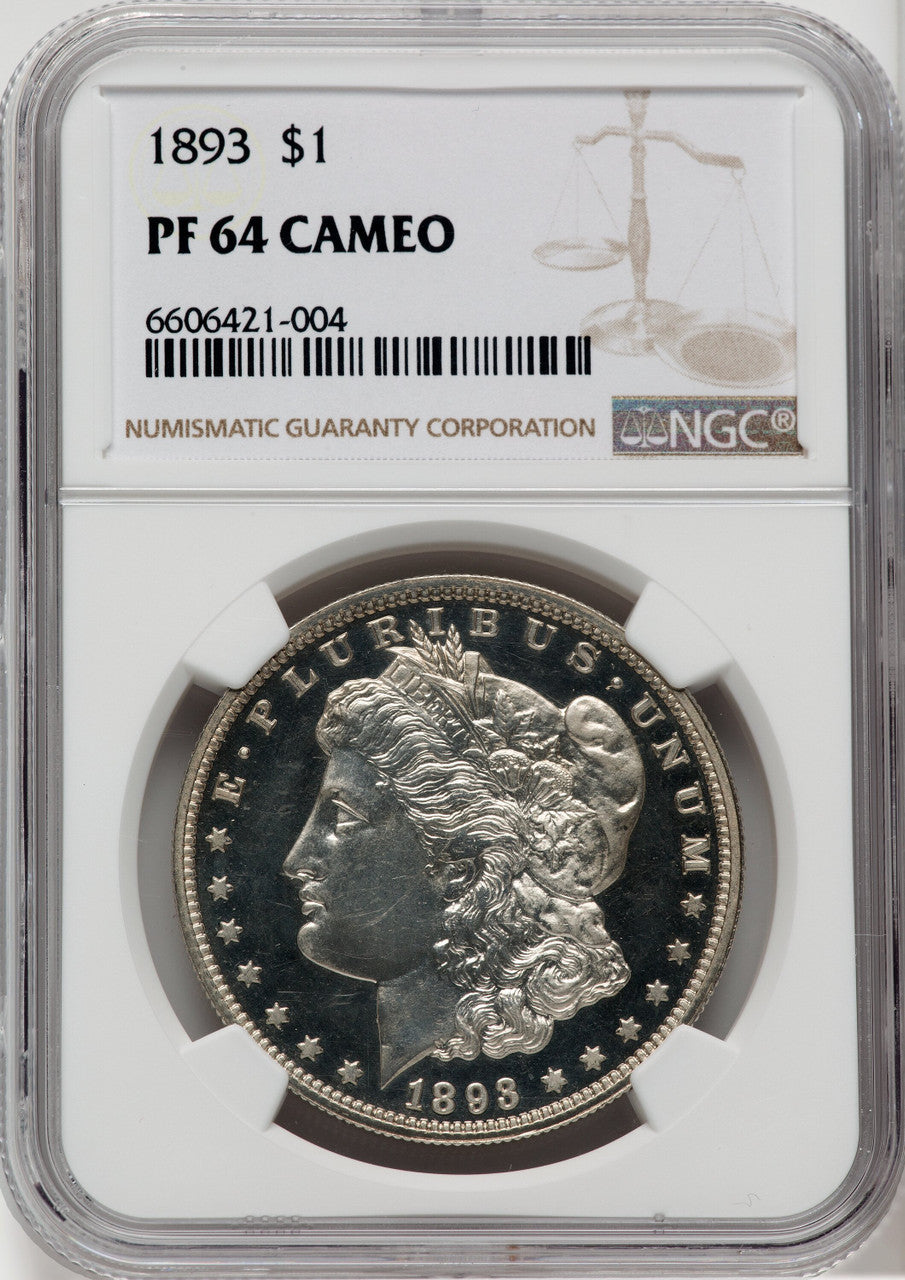 1893 $1 CA Proof Morgan Dollar NGC PR64