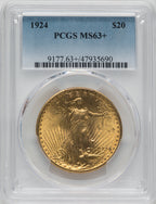 1924 $20 Saint Saint-Gaudens Double Eagle PCGS MS63+