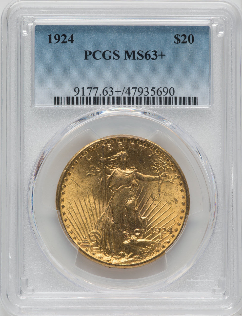 1924 $20 Saint Saint-Gaudens Double Eagle PCGS MS63+