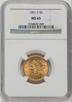 1901-S $5 Liberty Half Eagle NGC MS65 (762853075)