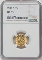 1905 $2.50 Liberty Quarter Eagle NGC MS65