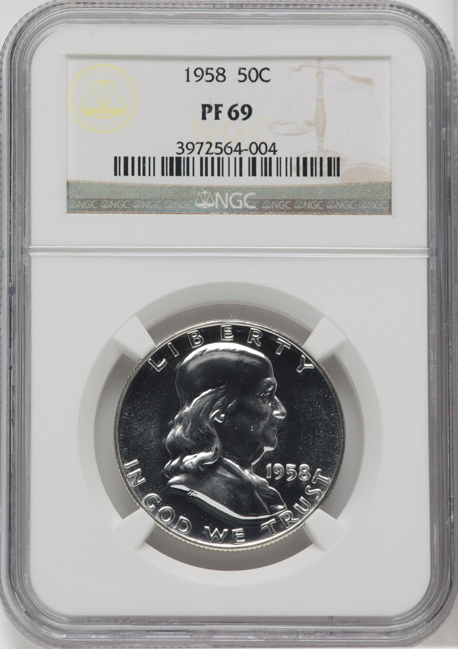 1958 50C Proof Franklin Half Dollar NGC PR69