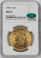 1904 $20 Liberty Liberty Double Eagle NGC MS62