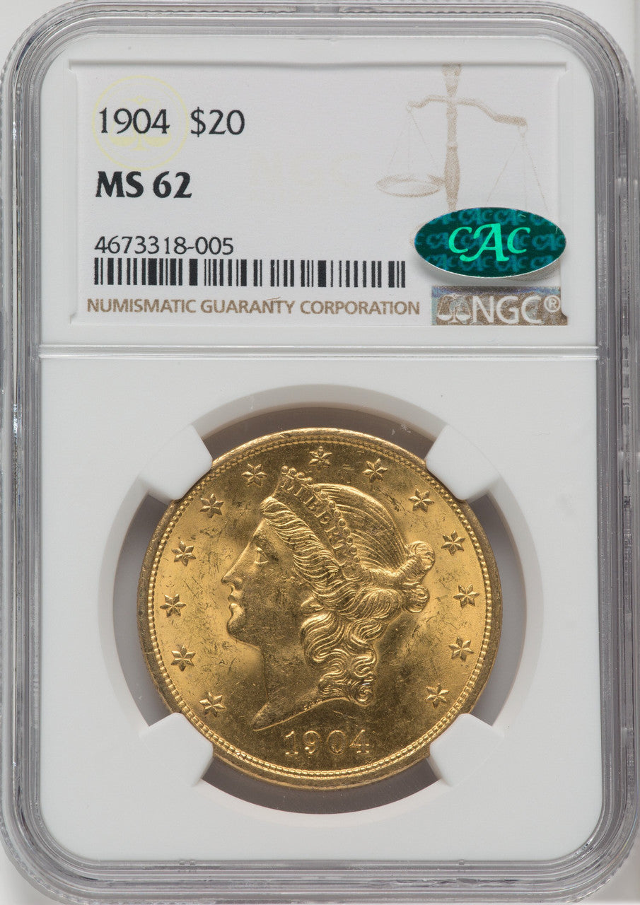 1904 $20 Liberty Liberty Double Eagle NGC MS62