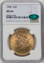 1900 $20 CAC Liberty Double Eagle NGC MS64