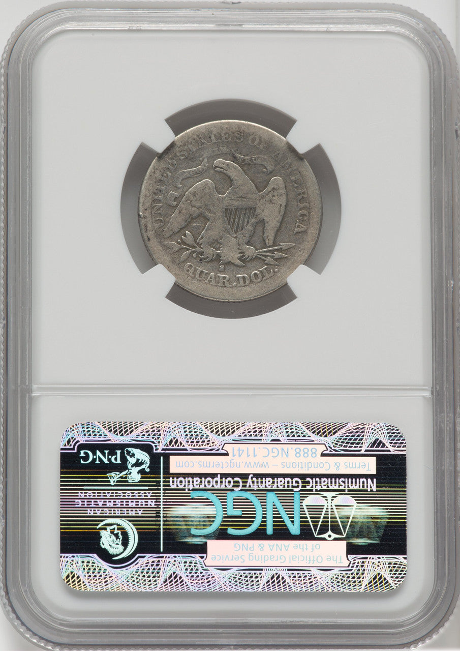 1867-S 25C Seated Quarter NGC G6