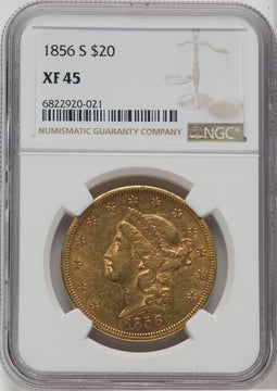 1856-S $20 Liberty Double Eagle NGC XF45