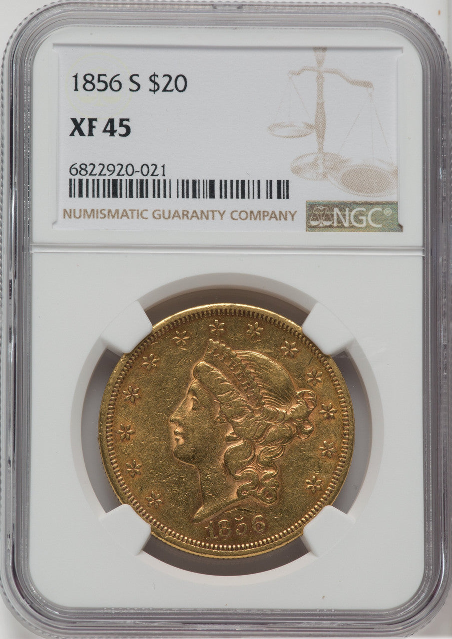 1856-S $20 Liberty Double Eagle NGC XF45