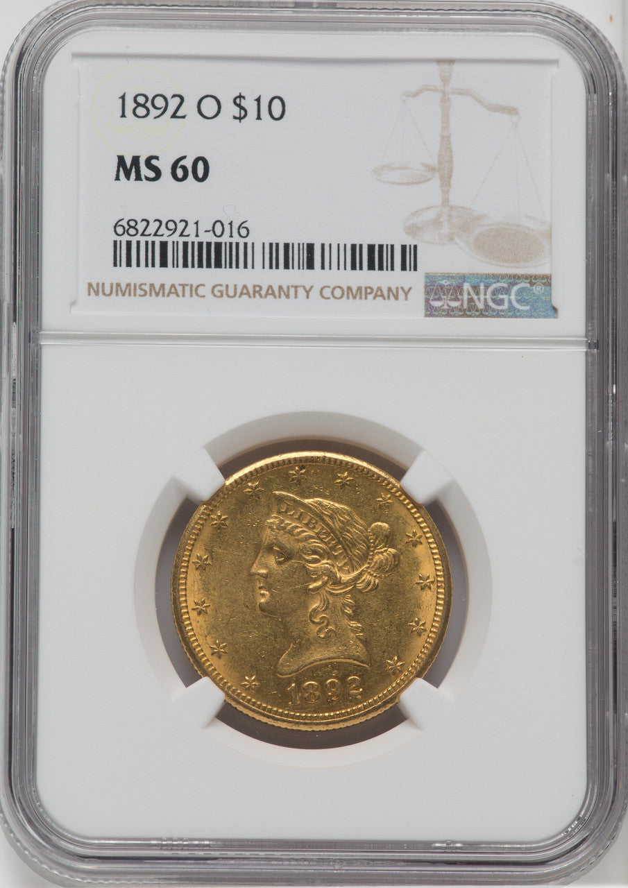 1892-O $10 Liberty Eagle NGC MS60