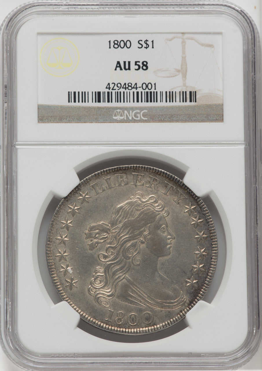 1800 S$1 Early Dollar NGC AU58