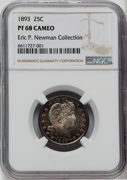 1893 25C CA Proof Barber Quarter NGC PR68