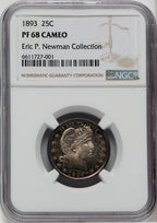 1893 25C CA Proof Barber Quarter NGC PR68