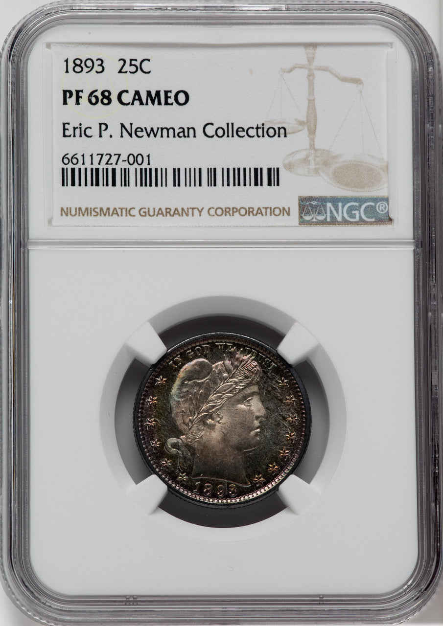 1893 25C CA Proof Barber Quarter NGC PR68