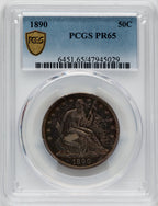 1890 50C Proof Seated Half Dollar PCGS PR65