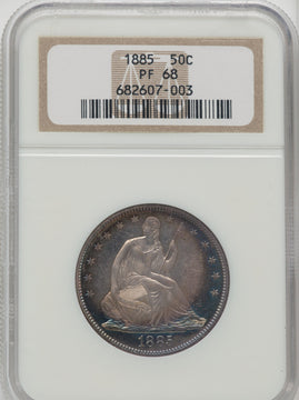 1885 50C Proof Seated Half Dollar NGC PR68