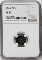 1865 3CS Proof Three Cent Silver NGC PR65