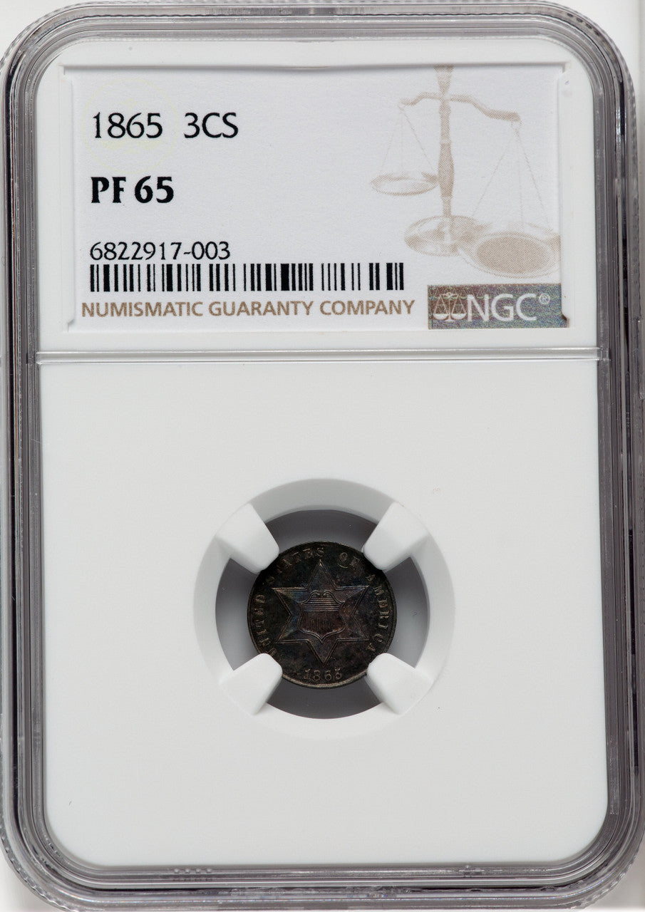 1865 3CS Proof Three Cent Silver NGC PR65