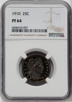 1910 25C Proof Barber Quarter NGC PR64