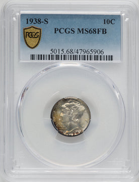 1938-S 10C FB Mercury Dime PCGS MS68