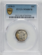 1938-S 10C FB Mercury Dime PCGS MS68