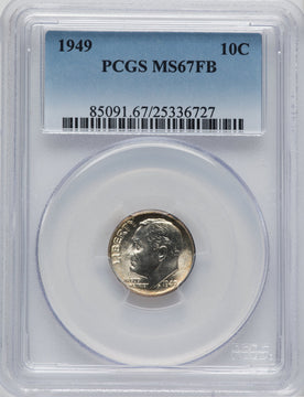 1949 10C FB Roosevelt Dime PCGS MS67