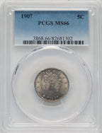1907 5C Liberty Nickel PCGS MS66