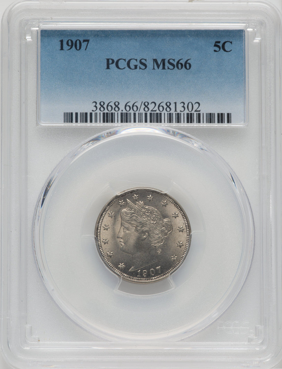1907 5C Liberty Nickel PCGS MS66